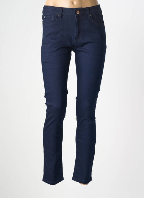 Blugi cu croială slim albastru KY CREATION femeie