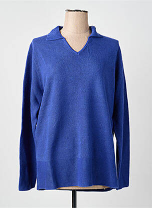 Pulover croială cambrată mâneci lungi albastru CASHMERE FEELING femeie
