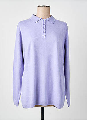 Pulover croială cambrată mâneci lungi violet CASHMERE FEELING femeie