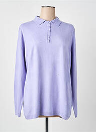 Pulover croială cambrată mâneci lungi violet CASHMERE FEELING femeie