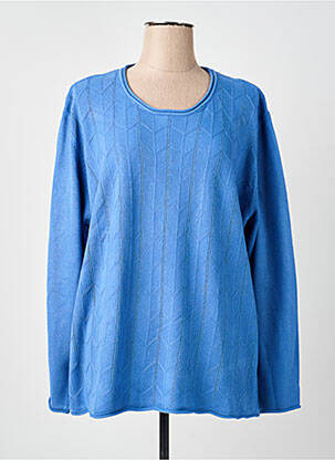 Pulover croială cambrată mâneci lungi albastru CASHMERE FEELING femeie