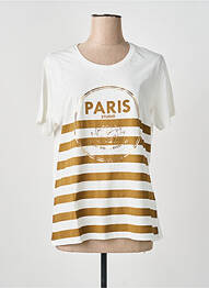 Tricou serigrafie mâneci scurte bej M.X.O femme