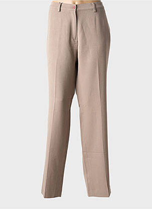 Pantalon drept talie elastică mărime normală maro LCDN femeie