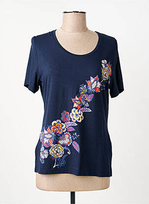 Tricou serigrafie mâneci scurte albastru GUY DUBOUIS femeie
