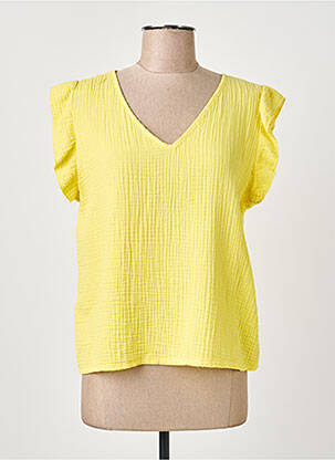 Top galben COULEURS DU TEMPS femeie