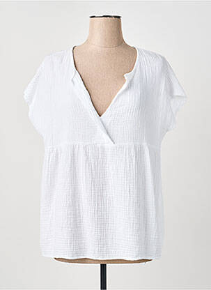 Top alb COULEURS DU TEMPS femeie