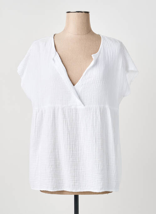 Top alb COULEURS DU TEMPS femeie