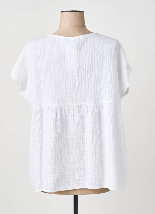 Top alb COULEURS DU TEMPS femeie