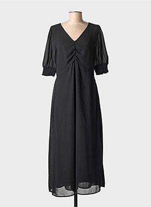 Rochie lungă mâneci scurte mâneci scurte negru KAFFE femeie