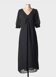 Rochie lungă mâneci scurte mâneci scurte negru KAFFE femeie