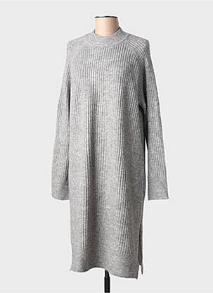 Rochie pulover țesătură melanj mâneci lungi gri KAFFE femeie