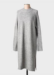 Rochie pulover țesătură melanj mâneci lungi gri KAFFE femeie
