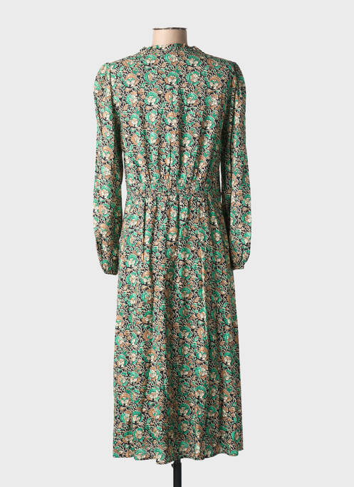 Rochie midi imprimeu floral mâneci lungi negru C'EST BEAU LA VIE femme