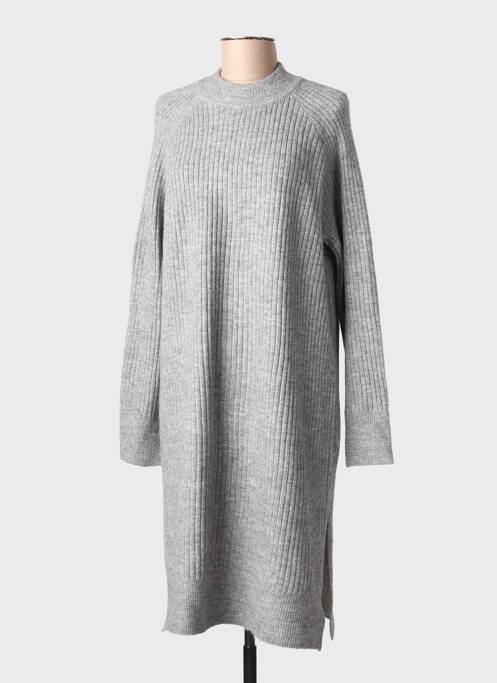 Rochie pulover țesătură melanj mâneci lungi gri KAFFE femme