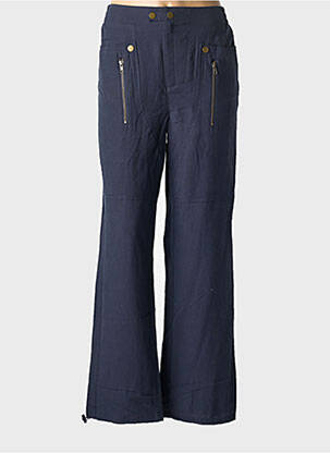 Pantalon drept țesătură poplin mărime normală albastru NÜ femeie