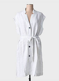 Rochie midi țesătură crep mâneci scurte bej GR NATURE femeie