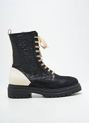 Botine/ghete închidere cu fermoar și șireturi toc plat până la 3 cm negru ELISA CAVALETTI femme