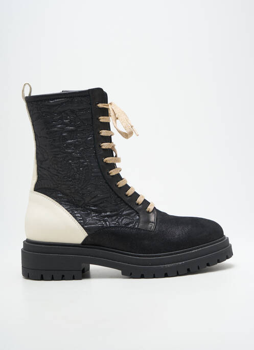 Botine/ghete închidere cu fermoar și șireturi toc plat până la 3 cm negru ELISA CAVALETTI femme