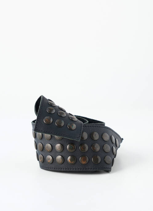 Curea efect material satinat negru AMMA femme