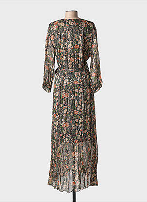 Rochie lungă mâneci lungi mâneci lungi negru MAISON HOTEL femeie