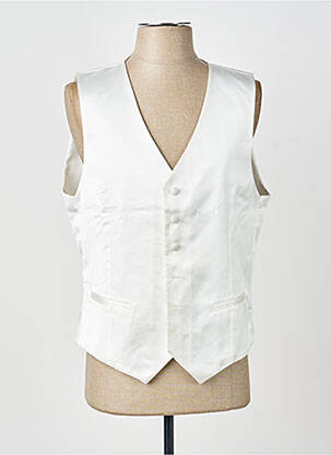 Vestă fără mâneci efect material satinat alb GREGE CREATION homme