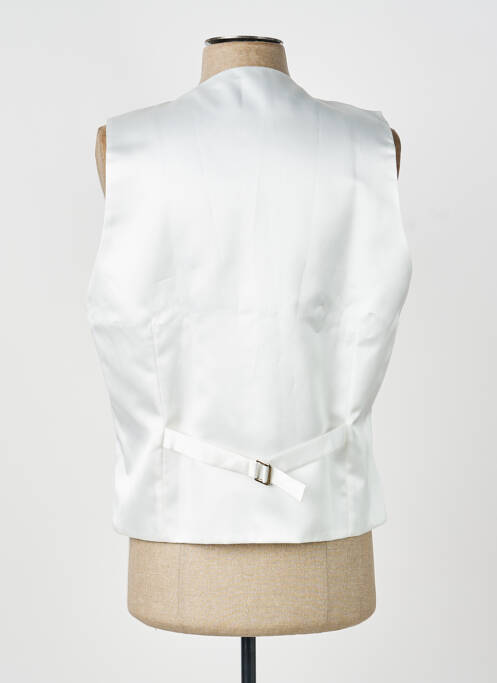 Vestă fără mâneci efect material satinat alb GREGE CREATION homme