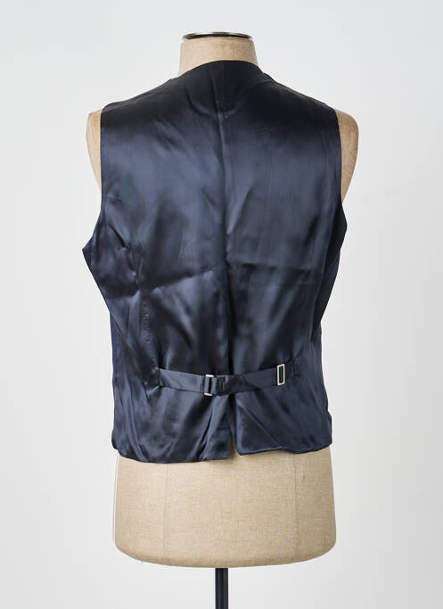 Vestă fără mâneci efect material satinat albastru SCABAL homme