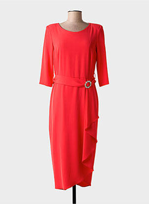 Rochie midi mâneci 3/4 mâneci 3/4 roșu BARILOCHE femeie