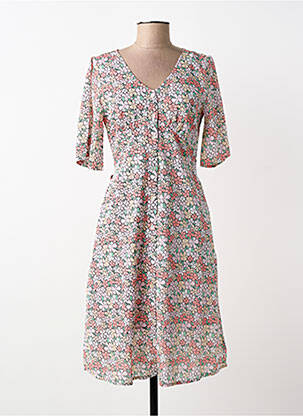 Rochie midi imprimeu floral mâneci scurte roz AGATHE & LOUISE femeie