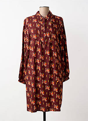 Rochie midi imprimeu fantezie mâneci lungi violet AGATHE & LOUISE femeie