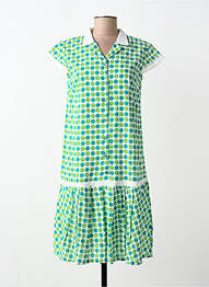 Rochie midi imprimeu fantezie mâneci scurte verde AGATHE & LOUISE femeie