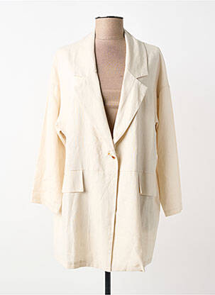 Jachete casual guler tip costum bej COULEURS DU TEMPS femeie