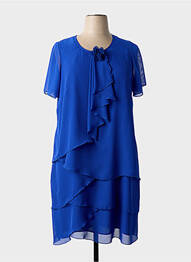 Rochie midi țesătură crep mâneci scurte albastru GREGORY PAT femme