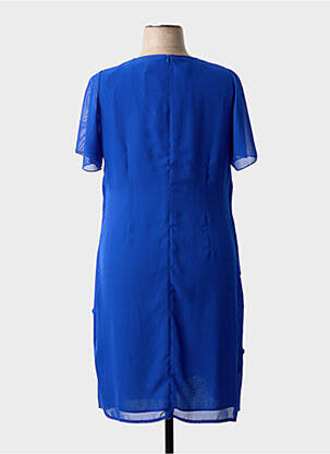 Rochie midi țesătură crep mâneci scurte albastru GREGORY PAT femeie