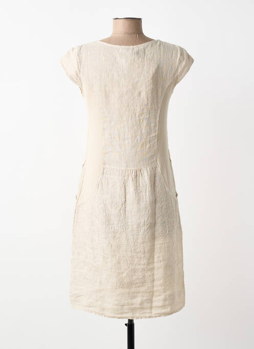 Rochie midi bej COULEURS DU TEMPS femeie