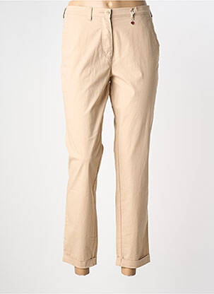 Pantalon 7/8 țesătură poplin mărime normală bej TONI femeie