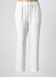 Pantalon drept talie elastică mărime normală alb TINTA STYLE femeie