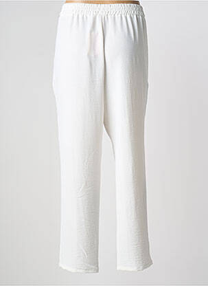 Pantalon drept talie elastică mărime normală alb TINTA STYLE femeie