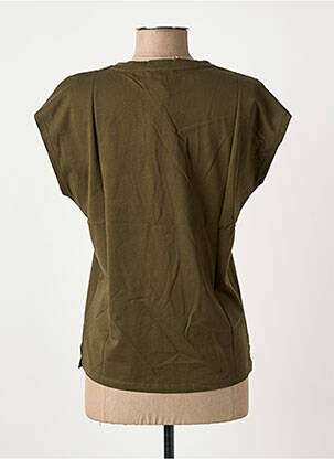 Tricou serigrafie flockată mâneci scurte verde BIZANCE femeie
