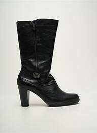 Cizme țesătură satinată toc de 7 la 9 cm negru DORKING femme