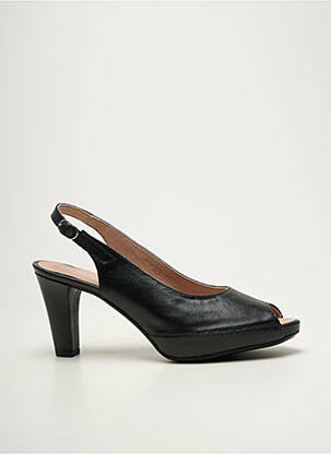 Pantofi cu toc țesătură satinată toc de 7 la 9 cm negru FLUCHOS femeie