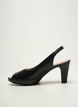 Pantofi cu toc țesătură satinată toc de 7 la 9 cm negru FLUCHOS femeie