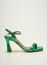 Sandale/pantofi decupați țesătură satinată toc înalt de 10cm și mai mult verde ANGEL ALARCON femme
