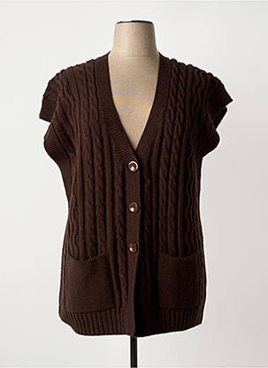 Vestă cu mâneci scurte maro MINO MORA femeie