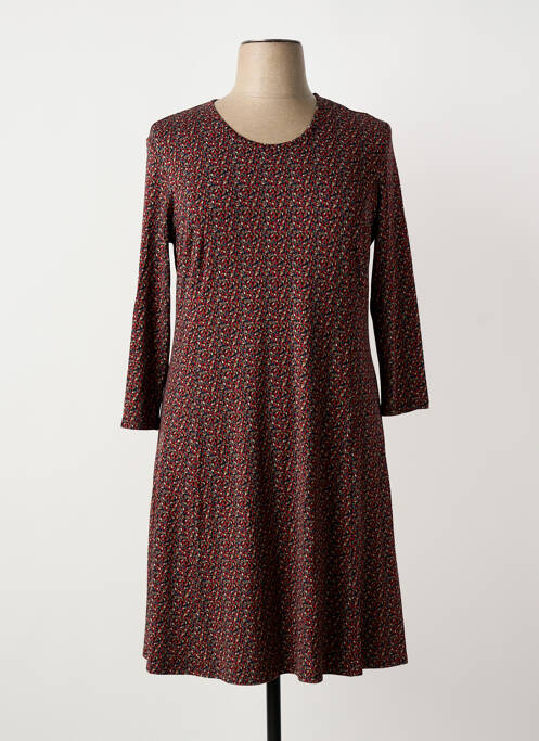 Rochie midi imprimeu fantezie mâneci lungi roșu GEVANA femme