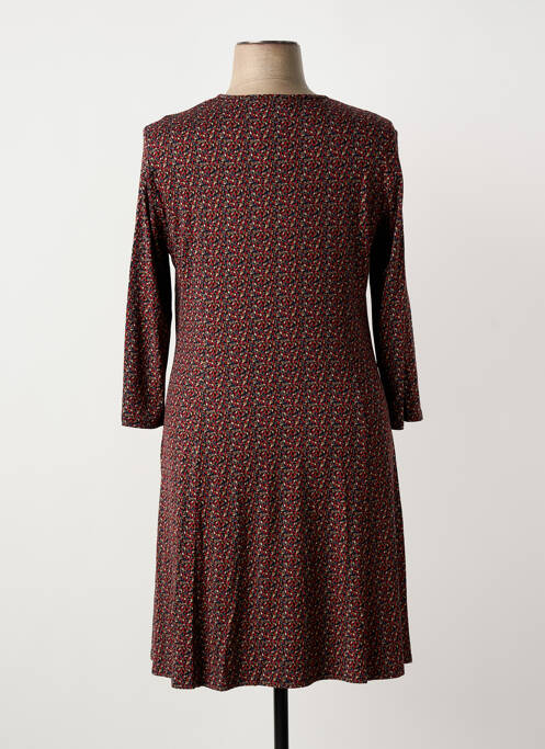 Rochie midi imprimeu fantezie mâneci lungi roșu GEVANA femme