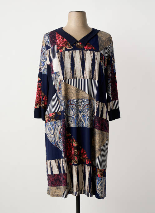 Rochie midi mâneci 3/4 mâneci 3/4 albastru GEVANA femme