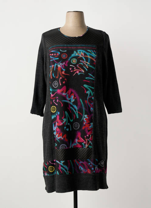 Rochie midi mâneci 3/4 mâneci 3/4 gri GUY DUBOUIS femme