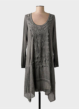 Rochie midi mâneci lungi mâneci lungi gri YOEK femeie