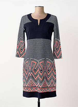 Rochie midi mâneci 3/4 mâneci 3/4 albastru GEVANA femeie